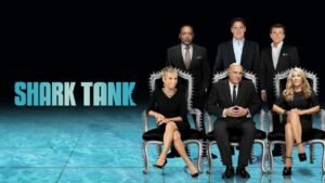 The Shark Tank investor panel featuring Barbara Corcoran, Daymond John, Mark Cuban, Kevin O’Leary, Lori Greiner, and Robert Herjavec.
